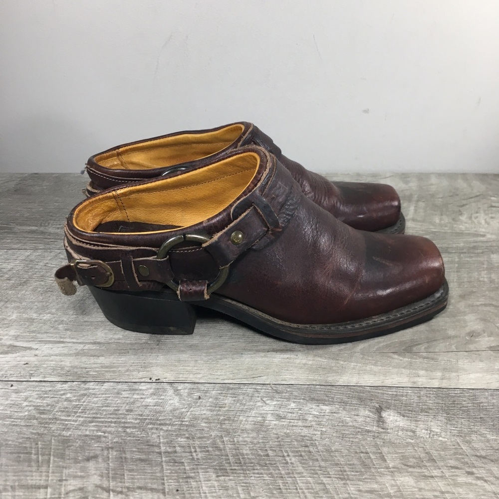 Frye 70760 Belted Harness Mules Clogs Riding Motorcycle Women's Shoes Size 6 M